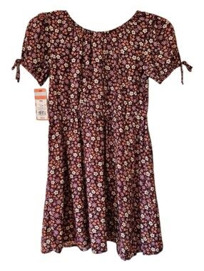 Cat &‎ Jack NWT Maroon Orange Floral Dress Girl's Size M (8)